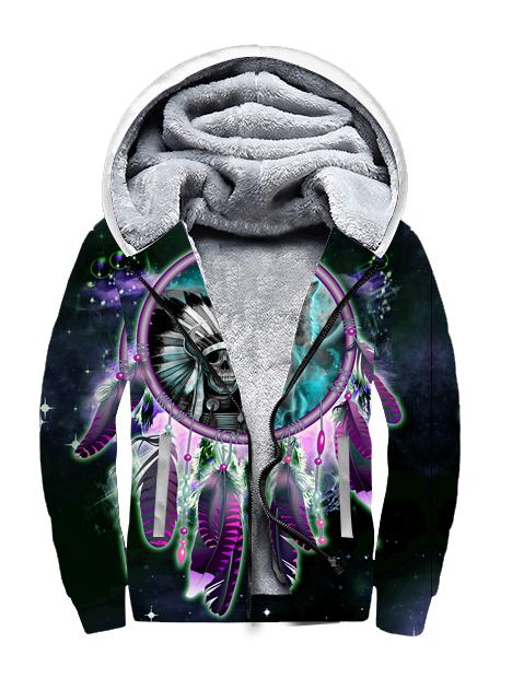 Skull Chief Dream Catcher Fleece Zip Hoodie All Over Print | FZ613