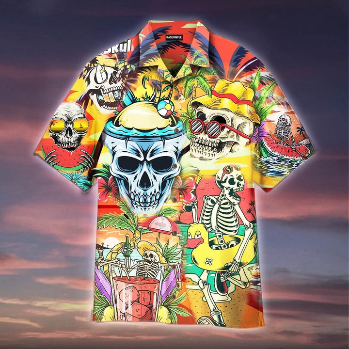 Skull Chill Tropical Summer Aloha Hawaiian Shirt | For Men & Women | HW931-BehighStyle