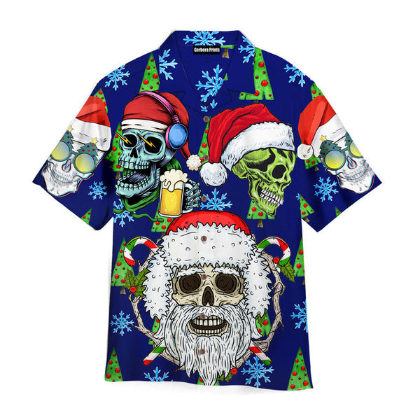 Skull Christmas Loves Beer Aloha Hawaiian Shirts For Men & For Women | WT9800