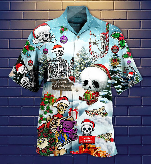 Skull Christmas Snow Hawaiian Shirt | HW3083