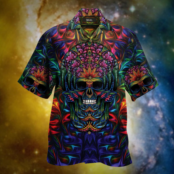 Skull Colorful Hawaiian Shirt | For Men & Women | HW1414-BehighStyle