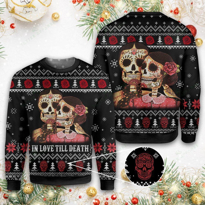 Skull Couple Ugly Christmas Sweater | For Men & Women | Adult | US1303-BehighStyle