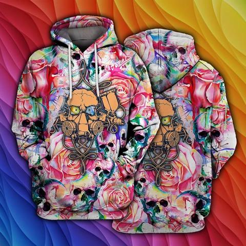 Skull Floral Painter Lower 3D All Over Print | For Men & Women | Adult | HP1510-BehighStyle