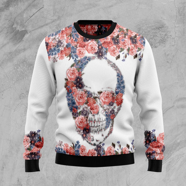 Skull Flowers Ugly Christmas Sweater | Adult | US1816