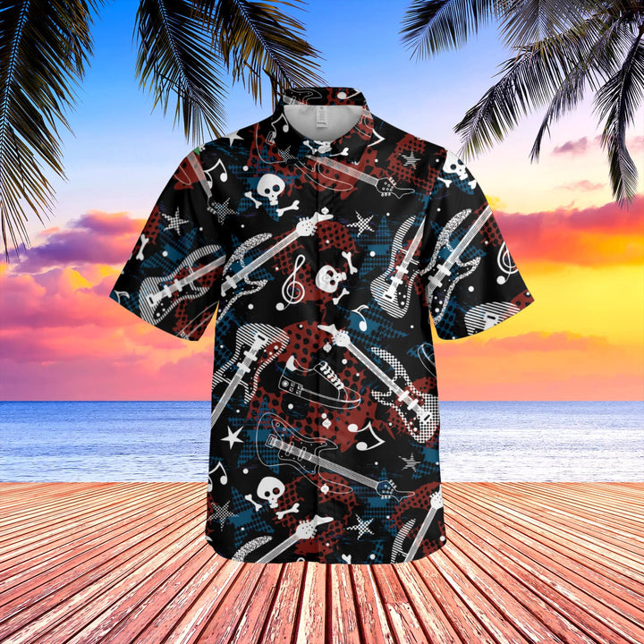 Skull Guitar Hawaiian Shirt | For Men & Women | HW1288-BehighStyle