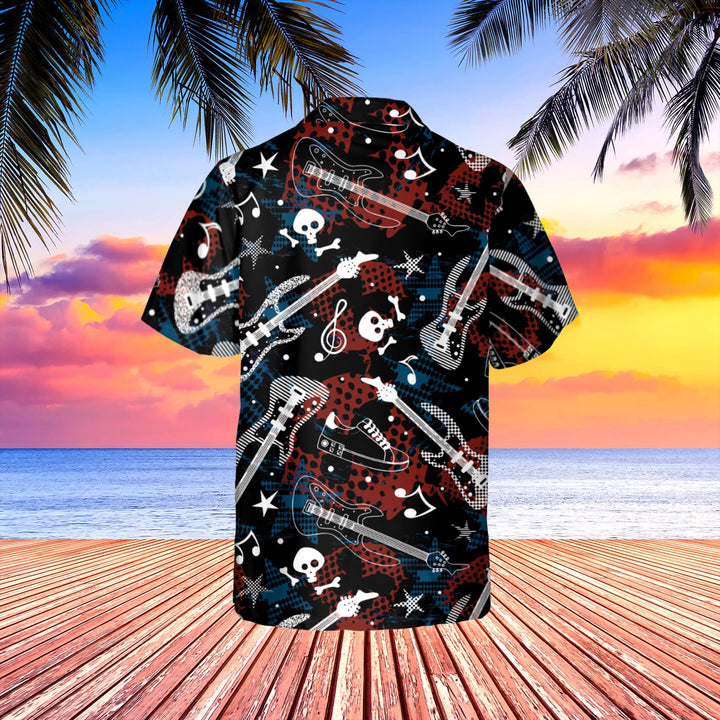 Skull Guitar Hawaiian Shirt | For Men & Women | HW1288-BehighStyle