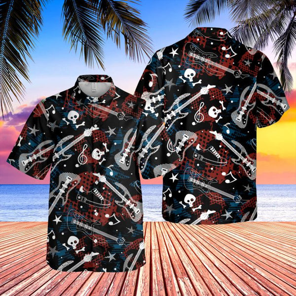 Skull Guitar Hawaiian Shirt | For Men & Women | HW1288-BehighStyle