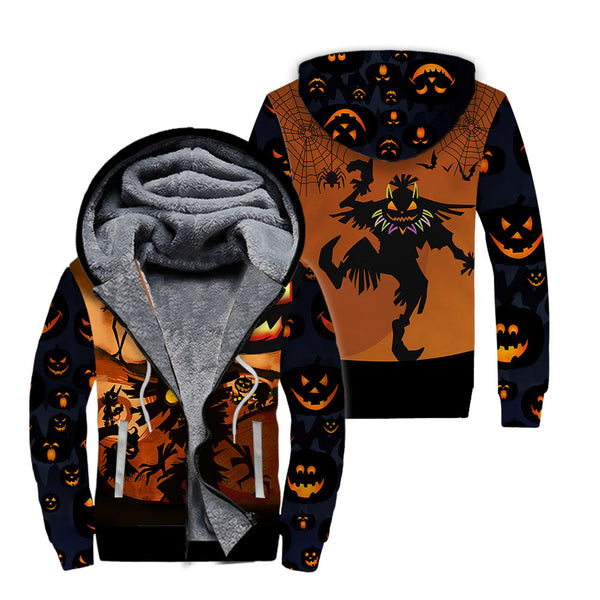 Skull Halloween Fleece Zip Hoodie All Over Print | FZ702