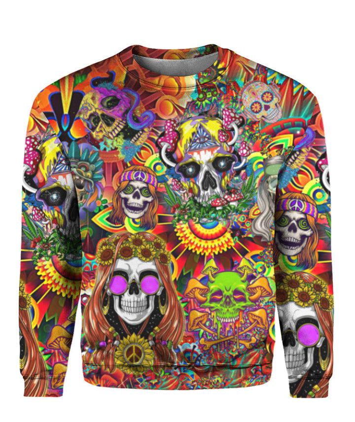 Skull Hippie 3D All Over Print | For Men & Women | Adult | HP958-BehighStyle