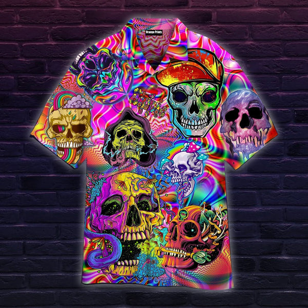 Skull Hippie Colorful Aloha Hawaiian Shirt | For Men & Women | HW744-BehighStyle