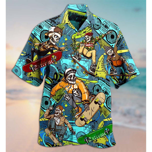 Skull Loves Skate Aloha Hawaiian Shirt | For Men & Women | HW929-BehighStyle