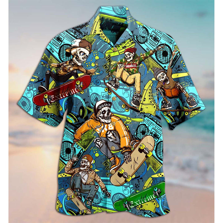 Skull Loves Skate Aloha Hawaiian Shirt | For Men & Women | HW929-BehighStyle