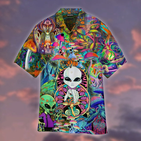 Skull Mushroom Alien Trippy Aloha Hawaiian Shirt | For Men & Women | WT1116-BehighStyle