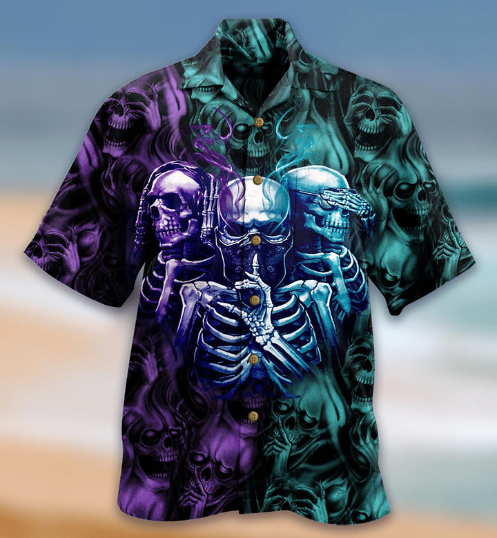 Skull Neither Hear Nor See Aloha Hawaiian Shirt | For Men & Women | HW925-BehighStyle