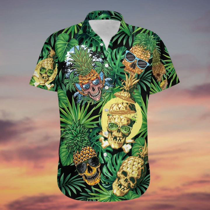 Skull Pineapple Tropical Aloha Hawaiian Shirt | For Men & Women | HW833-BehighStyle