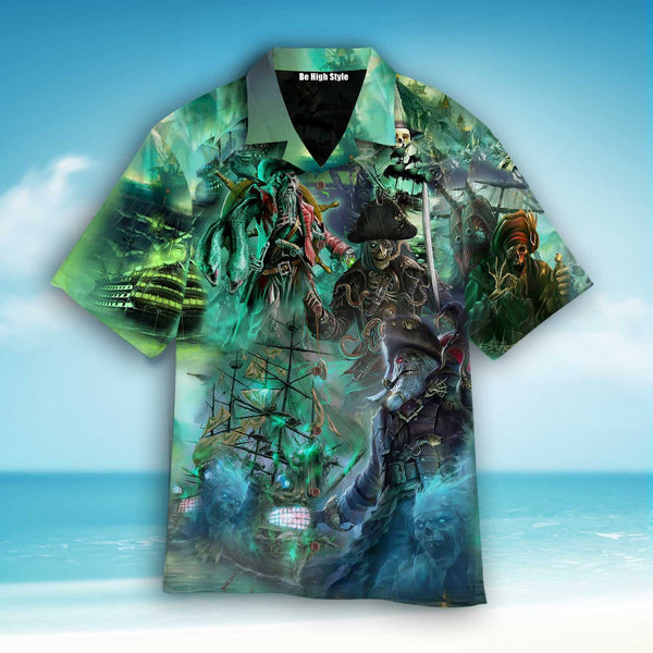 Skull Pirates And Ghost Ships Halloween Hawaiian Shirt | For Men & Women | HW190-BehighStyle