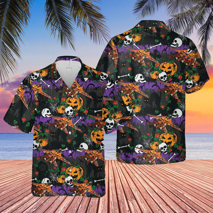 Skull Pumpkin Halloween Hawaiian Shirt | For Men & Women | HW2569-BehighStyle