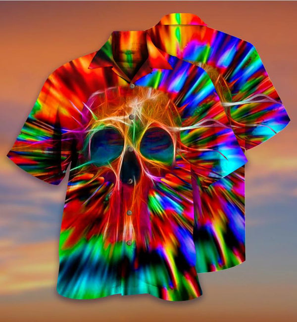 Skull Rainbow Color Hawaiian Shirt | For Men & Women | HW632-BehighStyle
