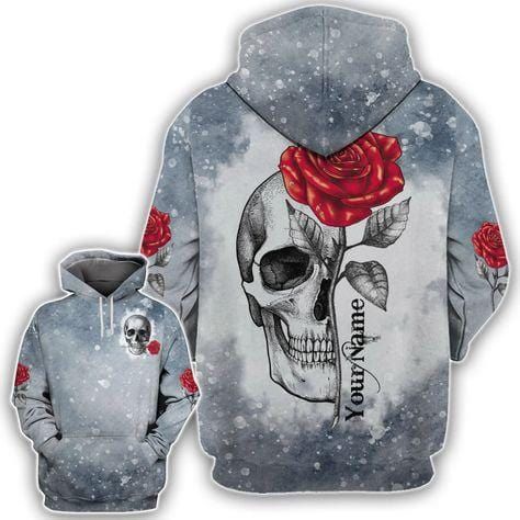 Skull Rose A Half Custom Name 3D All Over Print | Adult | CN228