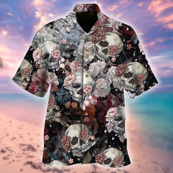 Skull Roses Cool Design Aloha Hawaiian Shirt | For Men & Women | HW1174-BehighStyle