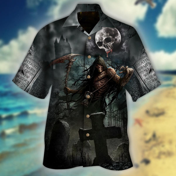 Skull Shadow Halloween Hawaiian Shirt | For Men & Women | HW2604-BehighStyle