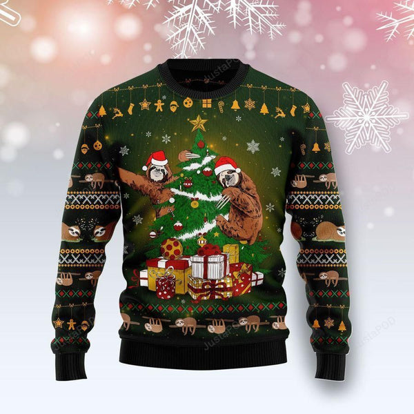 Sloth Christmas Tree Ugly Christmas Sweater | Adult | US2181