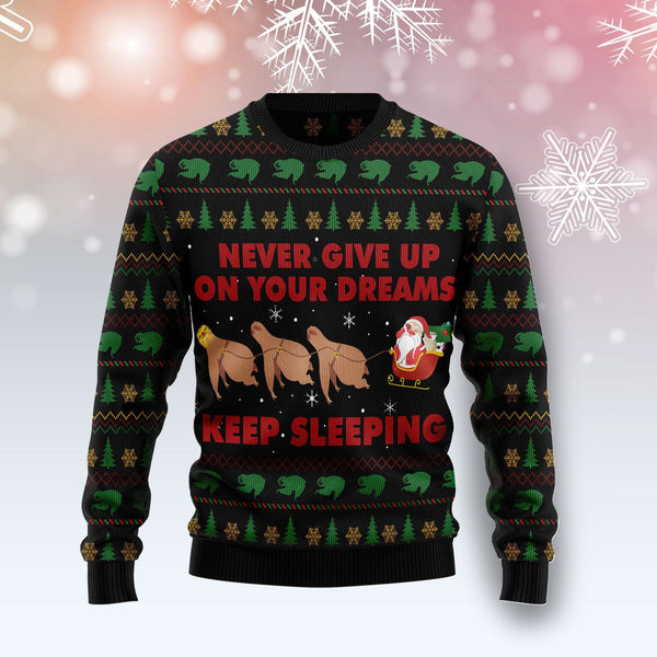 Sloth Keep Sleeping Ugly Christmas Sweater | For Men & Women | Adult | US1013-BehighStyle