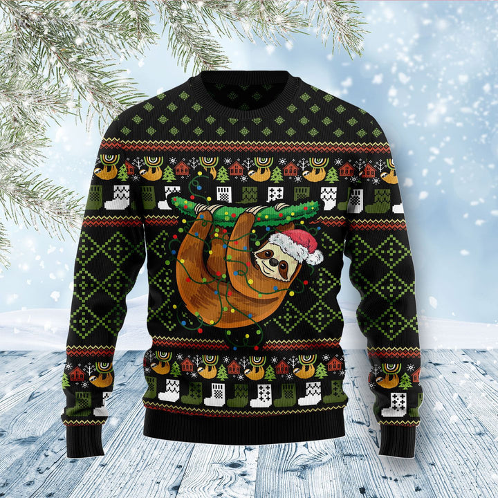 Sloth Light Xmas Ugly Christmas Sweater | For Men & Women | Adult | US1051-BehighStyle