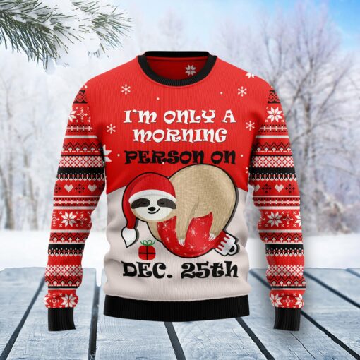 Sloth Morning Xmas Ugly Christmas Sweater | Adult | US1685