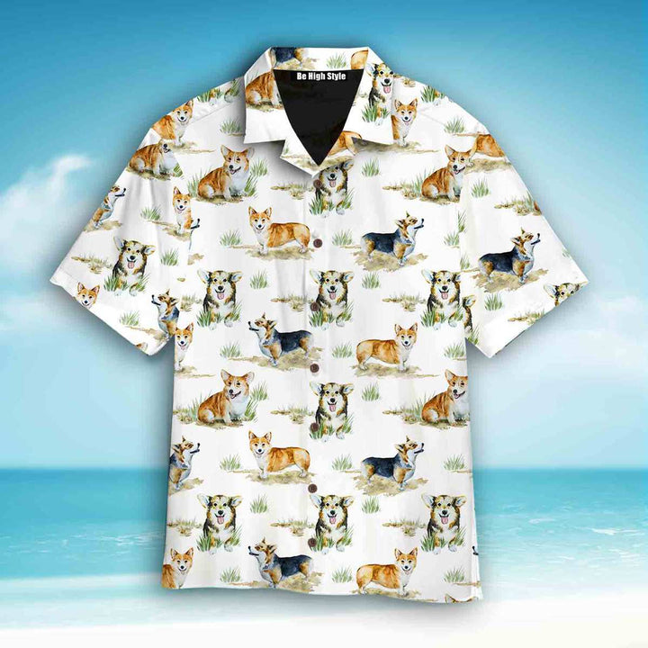 Smiling Corgi Hawaiian Shirt | For Men & Women | HW384-BehighStyle