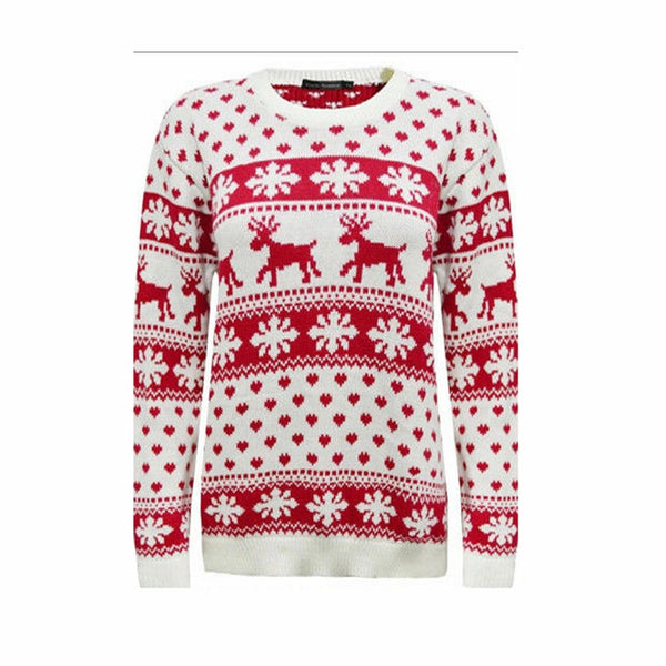 Snowflake And Reindeer Knitted Ugly Christmas Sweater | Adult | US1904