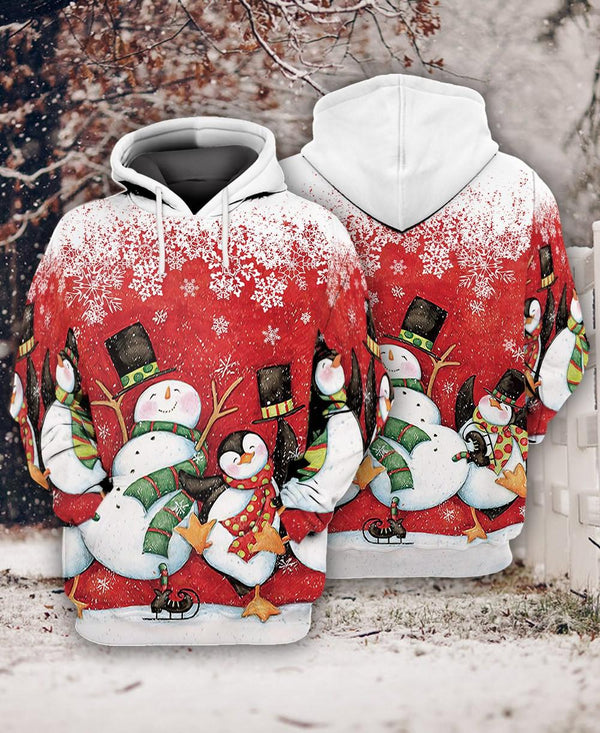 Snowman And Penguin Christmas 3D All Over Print | Adult | HP2196