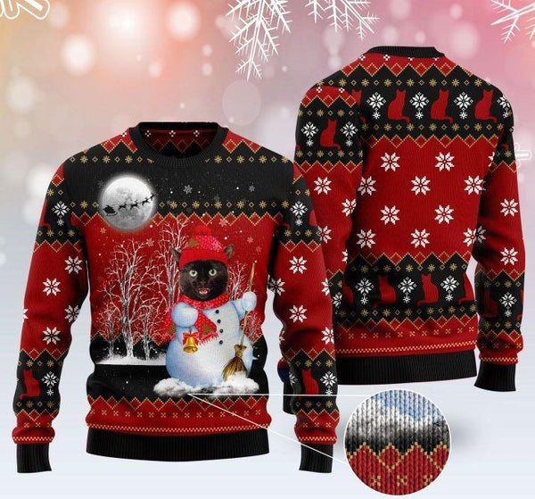 Snowman Cat Ugly Christmas Sweater | Adult | US2633