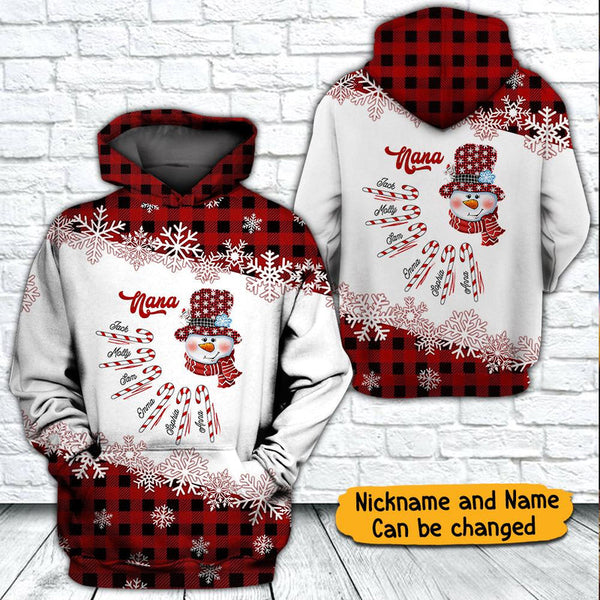 Snowman Grandma Candy Cane Christmas 3D All Over Print | HP2842