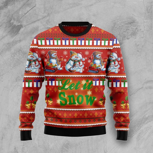 Snowman Let It Snow Ugly Christmas Sweater | For Men & Women | Adult | US1203-BehighStyle