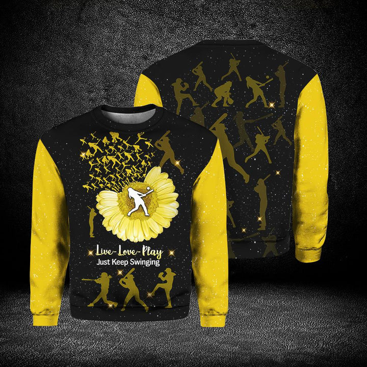 Softball Sunflower Yellow Black 3D All Over Print | For Men & Women | Adult | HP912-BehighStyle