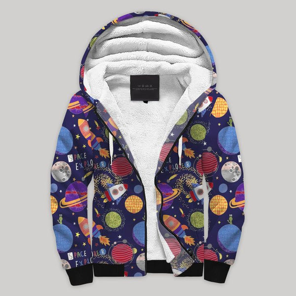 Space Fleece Zip Hoodie All Over Print | FZ890