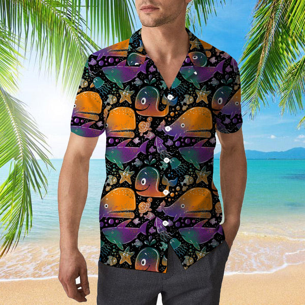 Sperm Whale Neon Hawaiian Shirt | For Men & Women | HW947-BehighStyle