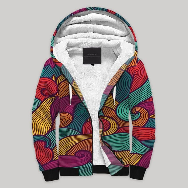 Spiral Colorful Fleece Zip Hoodie All Over Print | FZ766