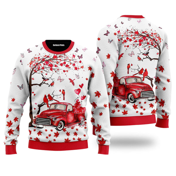 Spring Red Truck Ugly Christmas Sweater | For Men & Women | UH2213