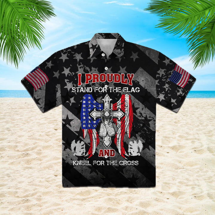 Stand For The Flag Kneel For The Cross Hawaiian Shirt | For Men & Women | HW685-BehighStyle