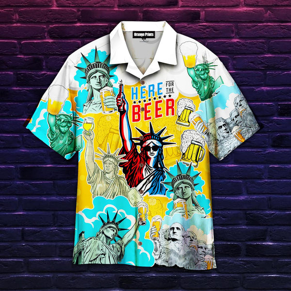 Statue Liberty Holding A Beer Aloha Hawaiian Shirt | For Men & Women | HW795-BehighStyle