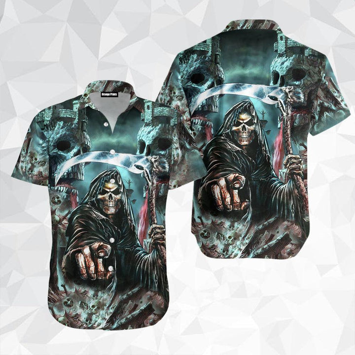 Stone Skull Statue Halloween Hawaiian Shirt | For Men & Women | HW2667-BehighStyle