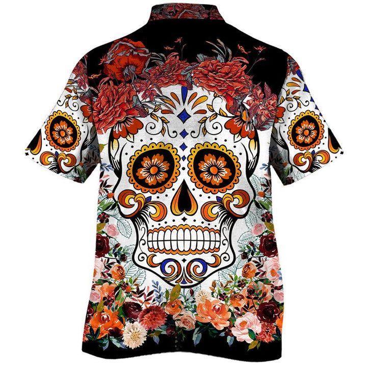 Sugar Skull Hawaiian Shirt | For Men & Women | HW1400-BehighStyle