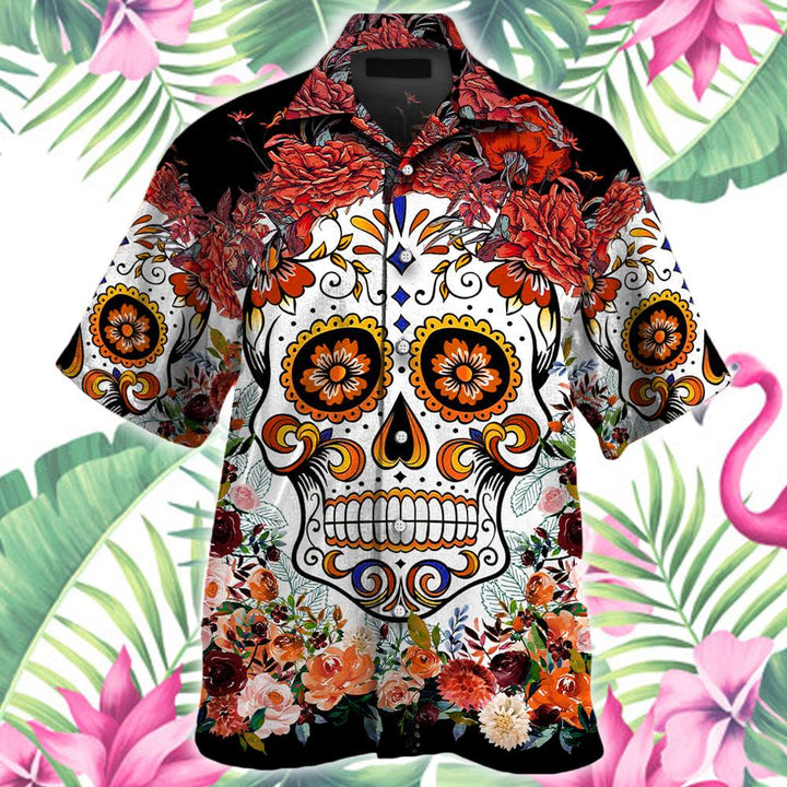 Sugar Skull Hawaiian Shirt | For Men & Women | HW1400-BehighStyle