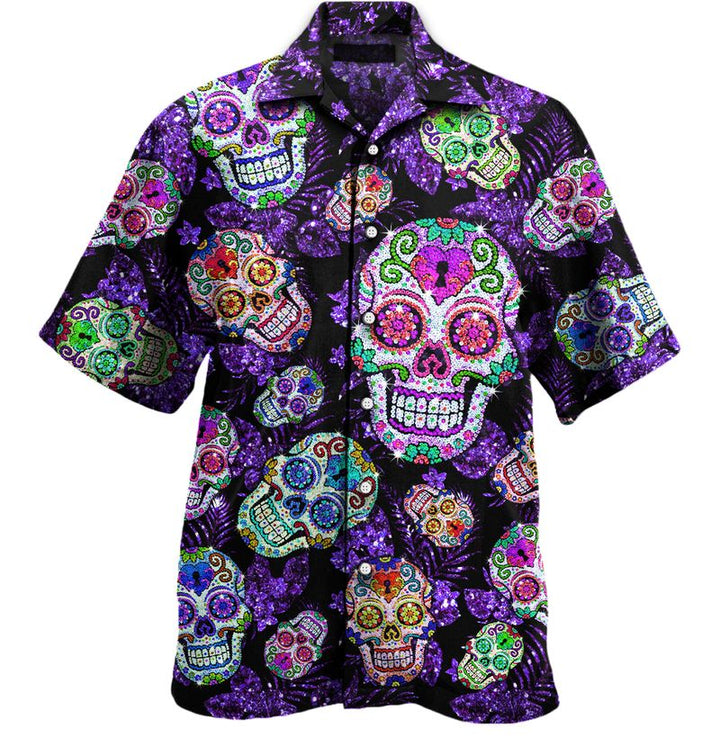 Sugar Skull Pattern Hawaiian Shirt | For Men & Women | HW1385-BehighStyle