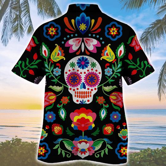 Sugar Skull Pattern Hawaiian Shirt | For Men & Women | HW1580-BehighStyle