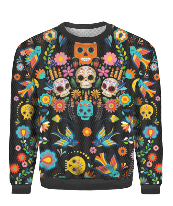 Sugar Skull Ugly Christmas Sweater  | For Men & Women | UH2044