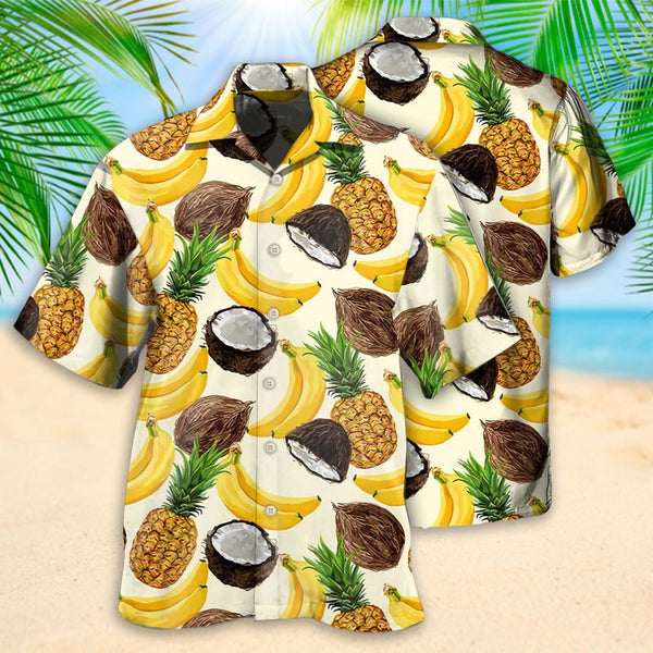 Summer Fruits Coconut Banana Pineapple Hawaiian Shirt | HW3035