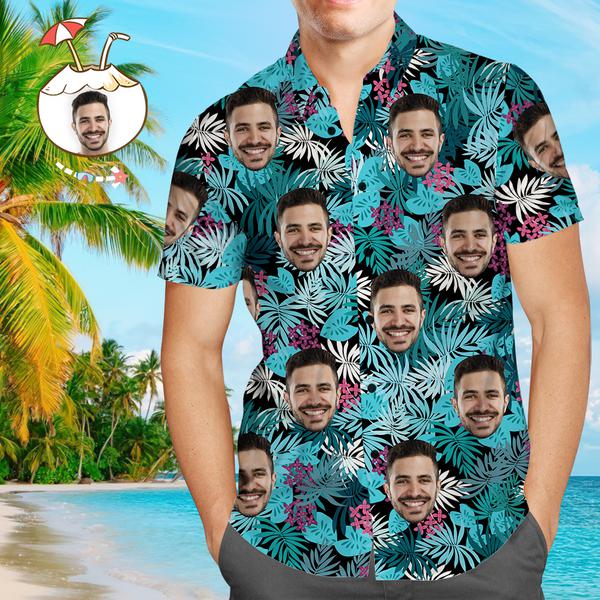 Summer Leaves Aloha Beach Custom Photo Hawaiian Shirt | P173